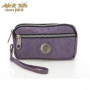 KIPLING紫色雙拉鍊手拿包
